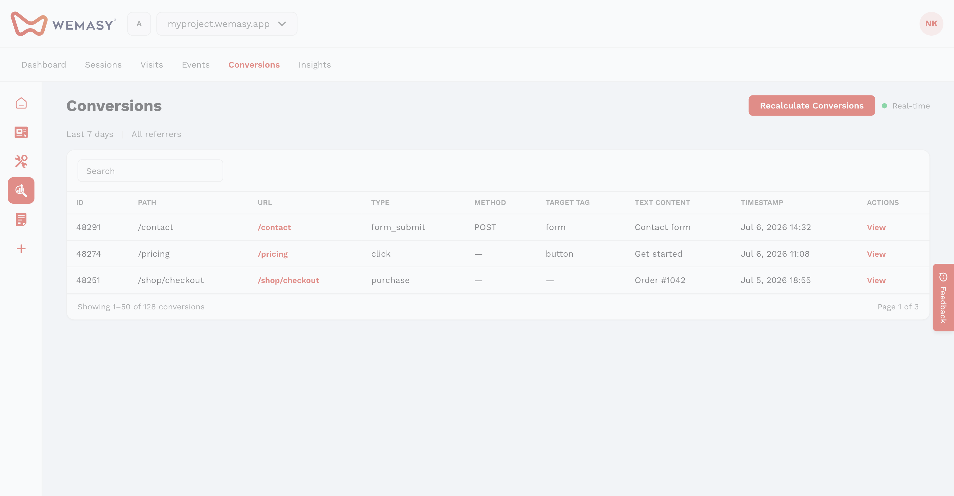 Analytics & Insights — Recalculate conversions