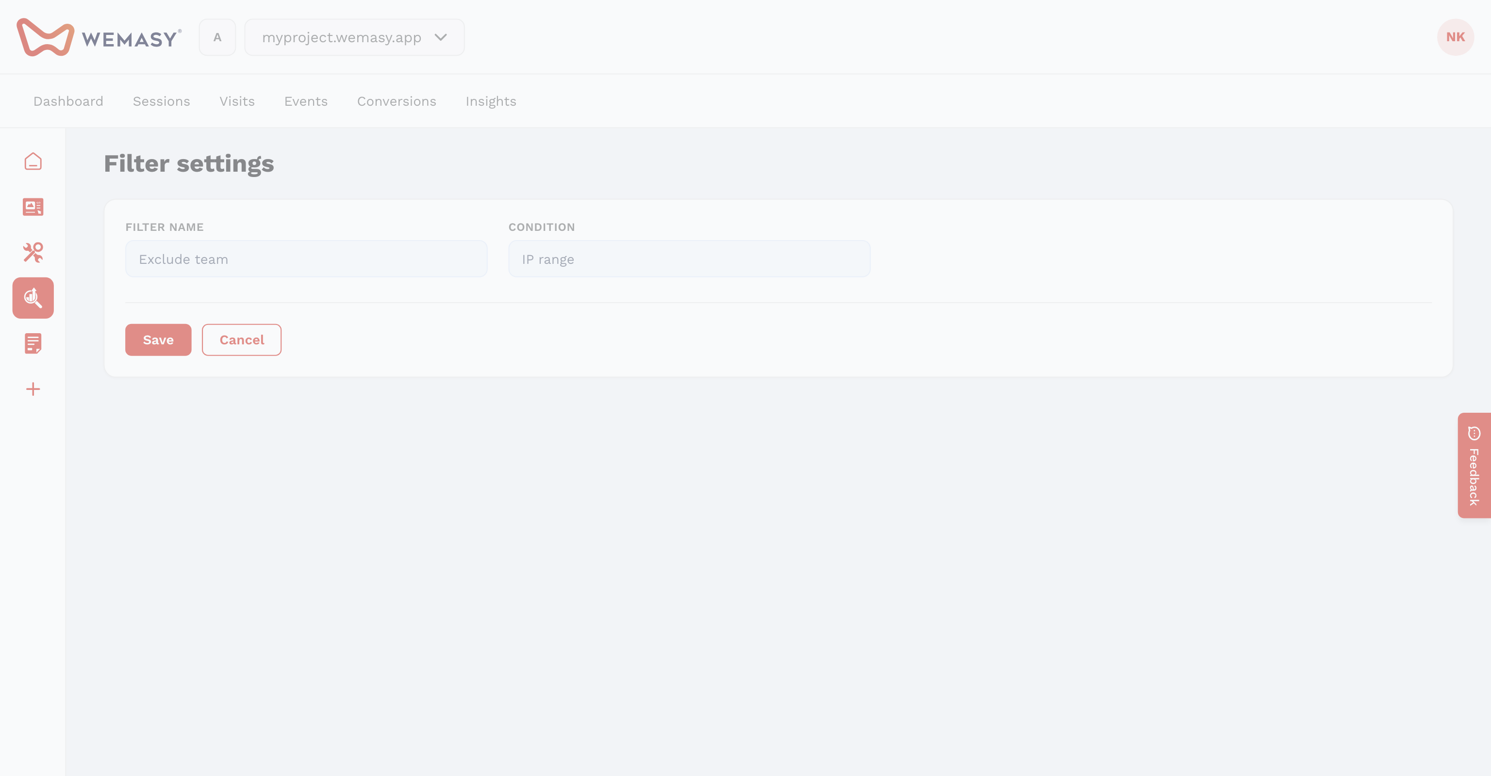 Analytics & Insights — Filter Settings
