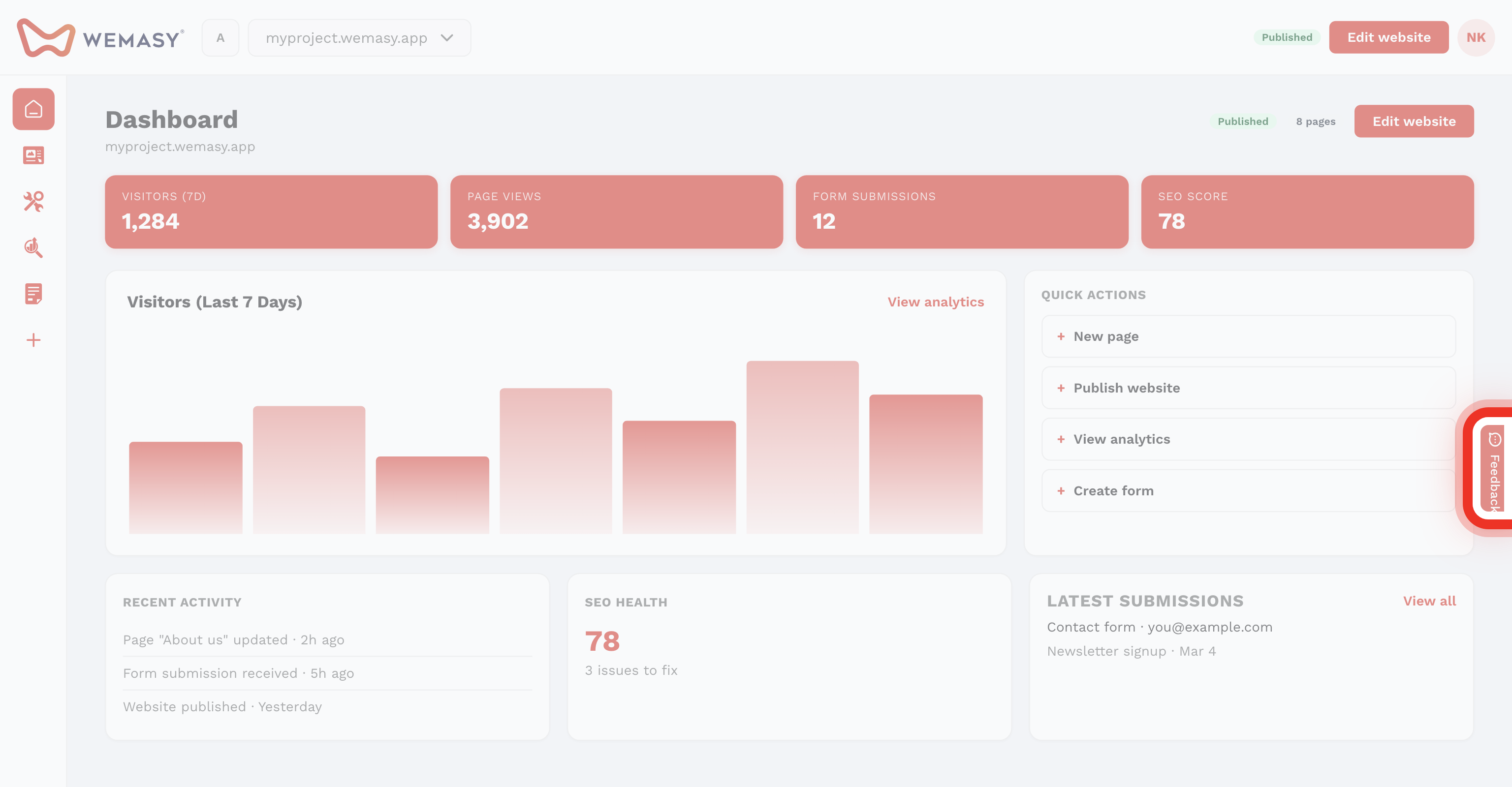 The WEMASY feedback widget