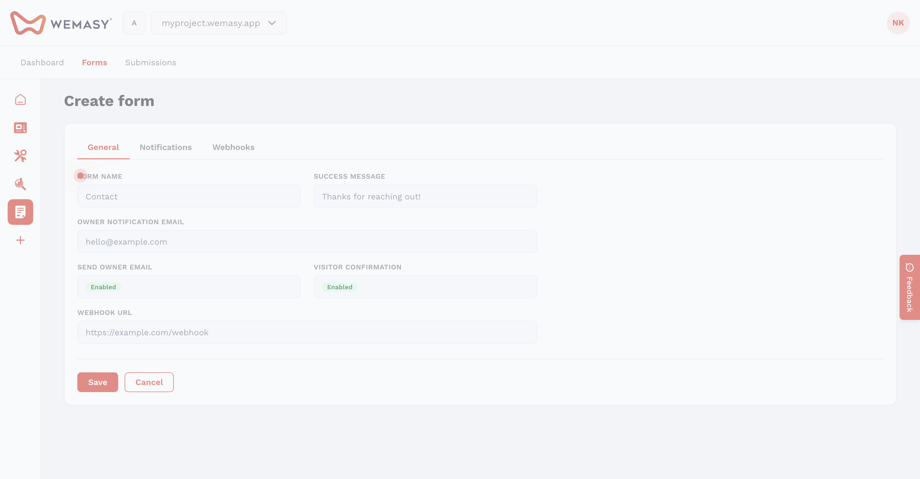 Forms — Create a form