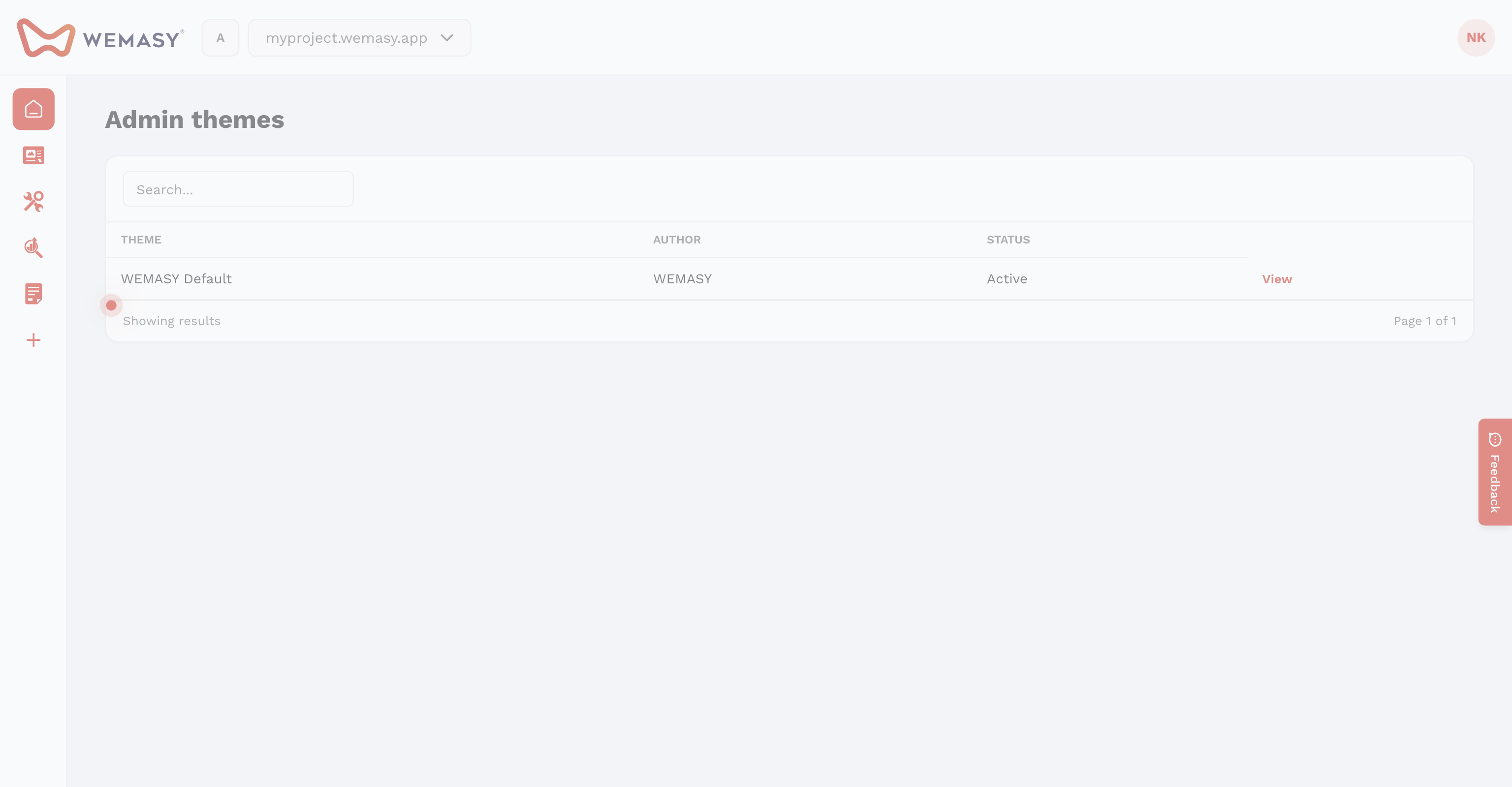 Website Builder — Install a theme