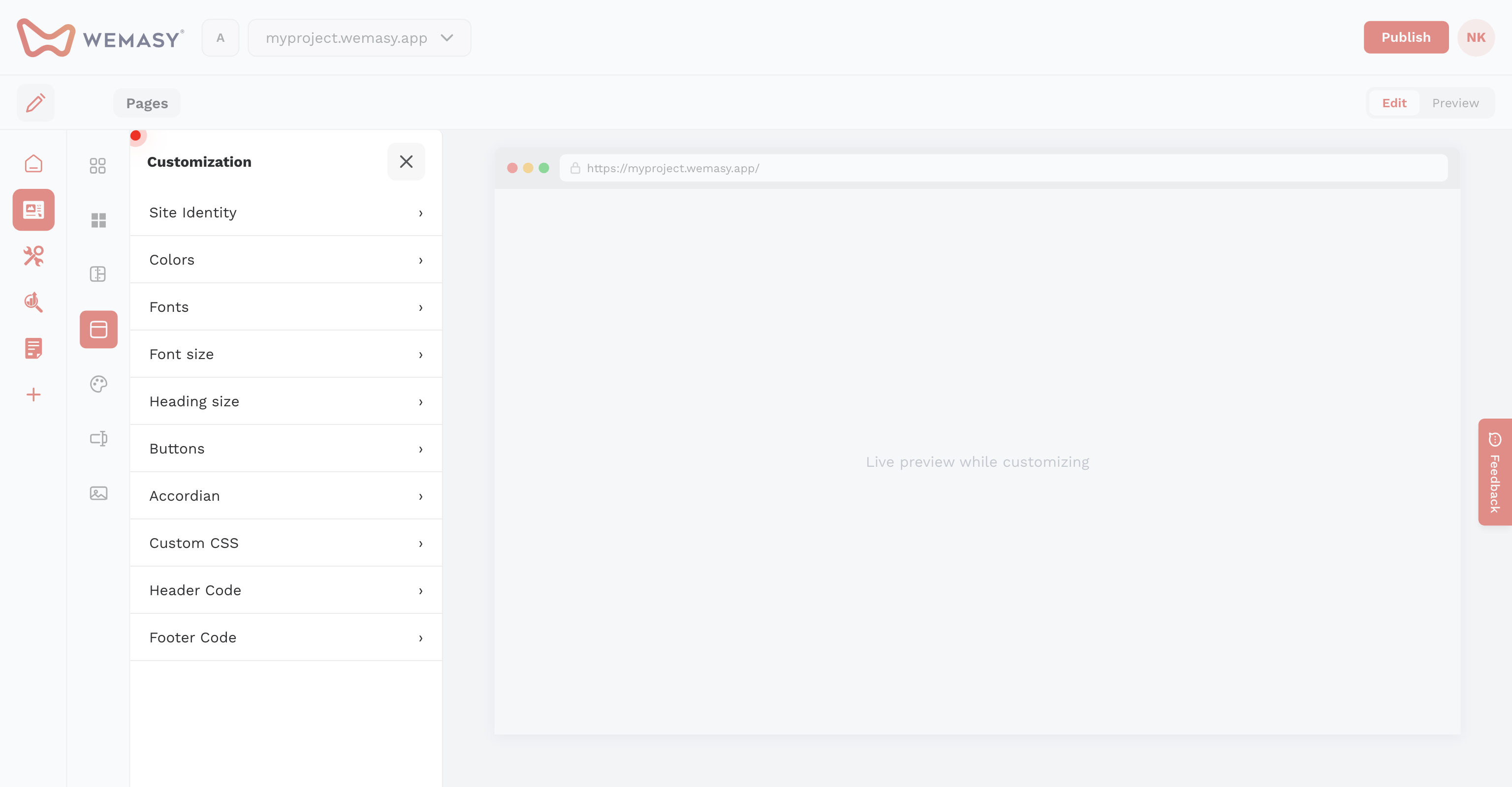 Website Builder — Customization