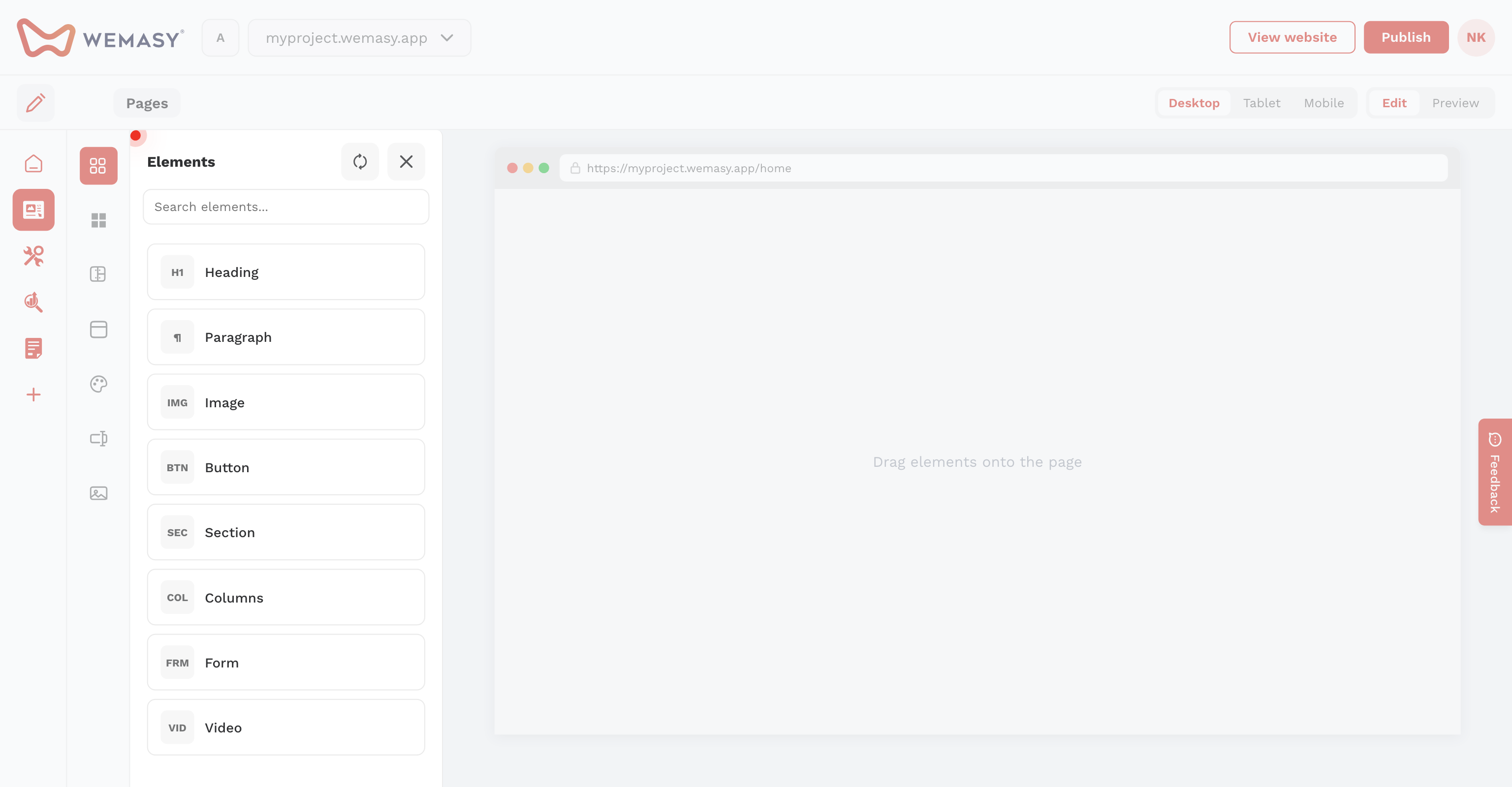 Website Builder — Add embed code