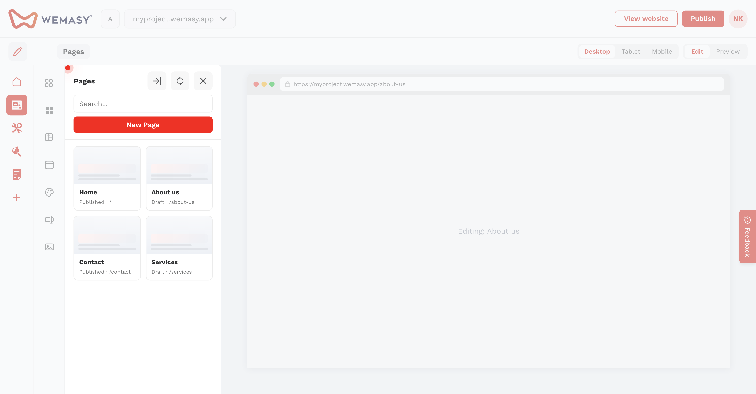 Website Builder — Pages
