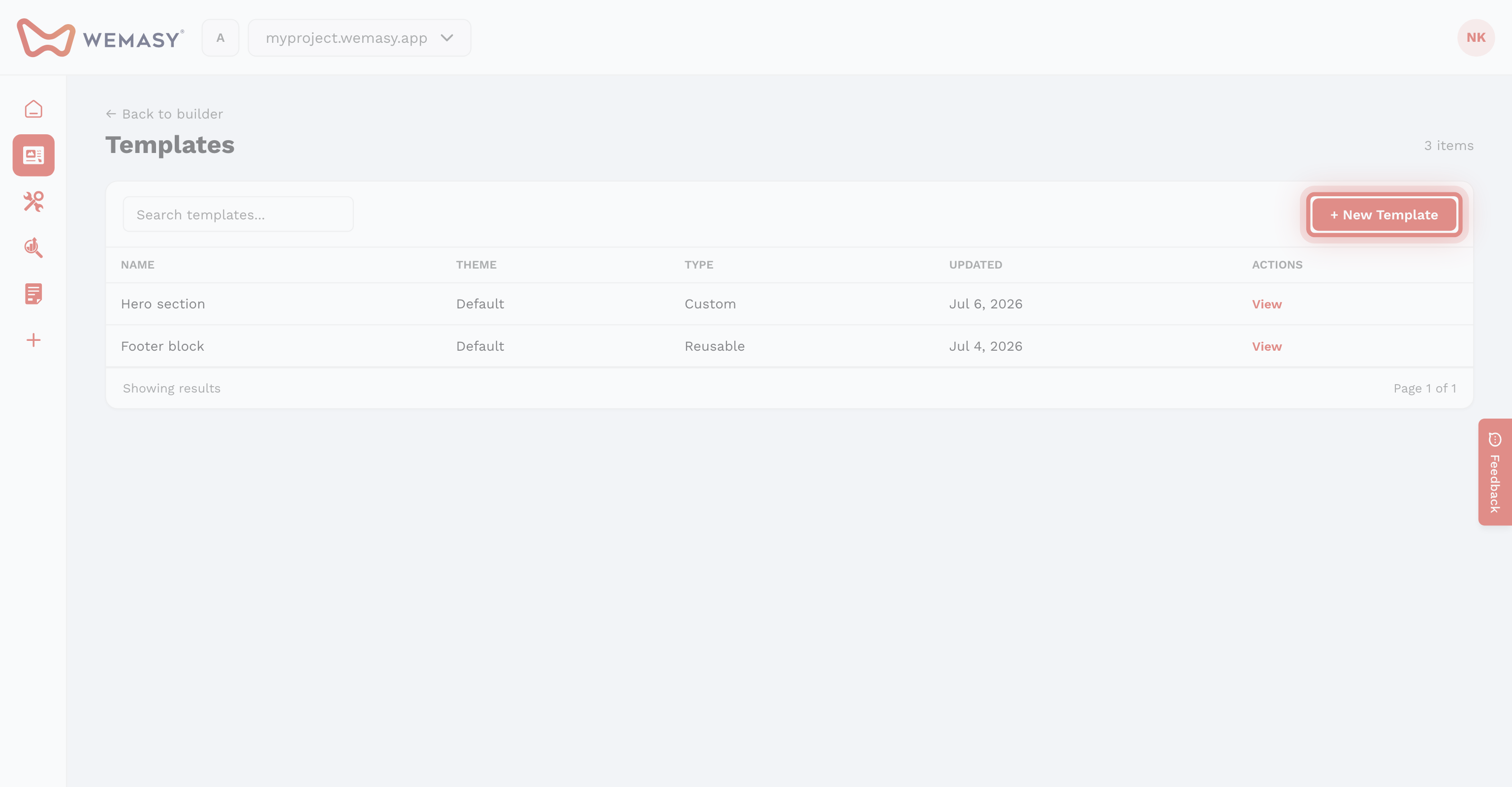 Website Builder — Create a reusable template