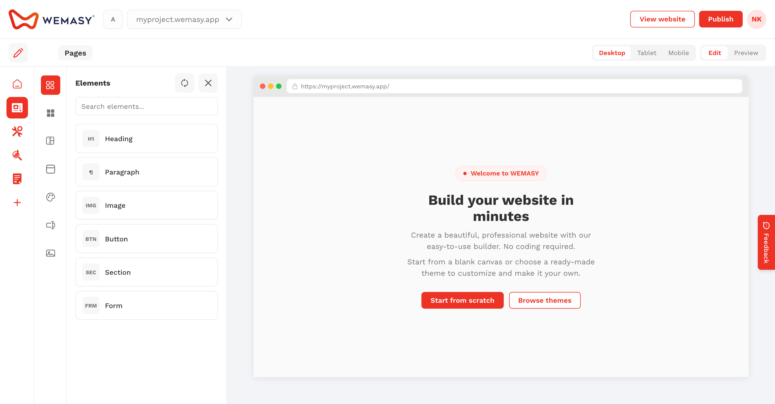 Website Builder — Where to find it