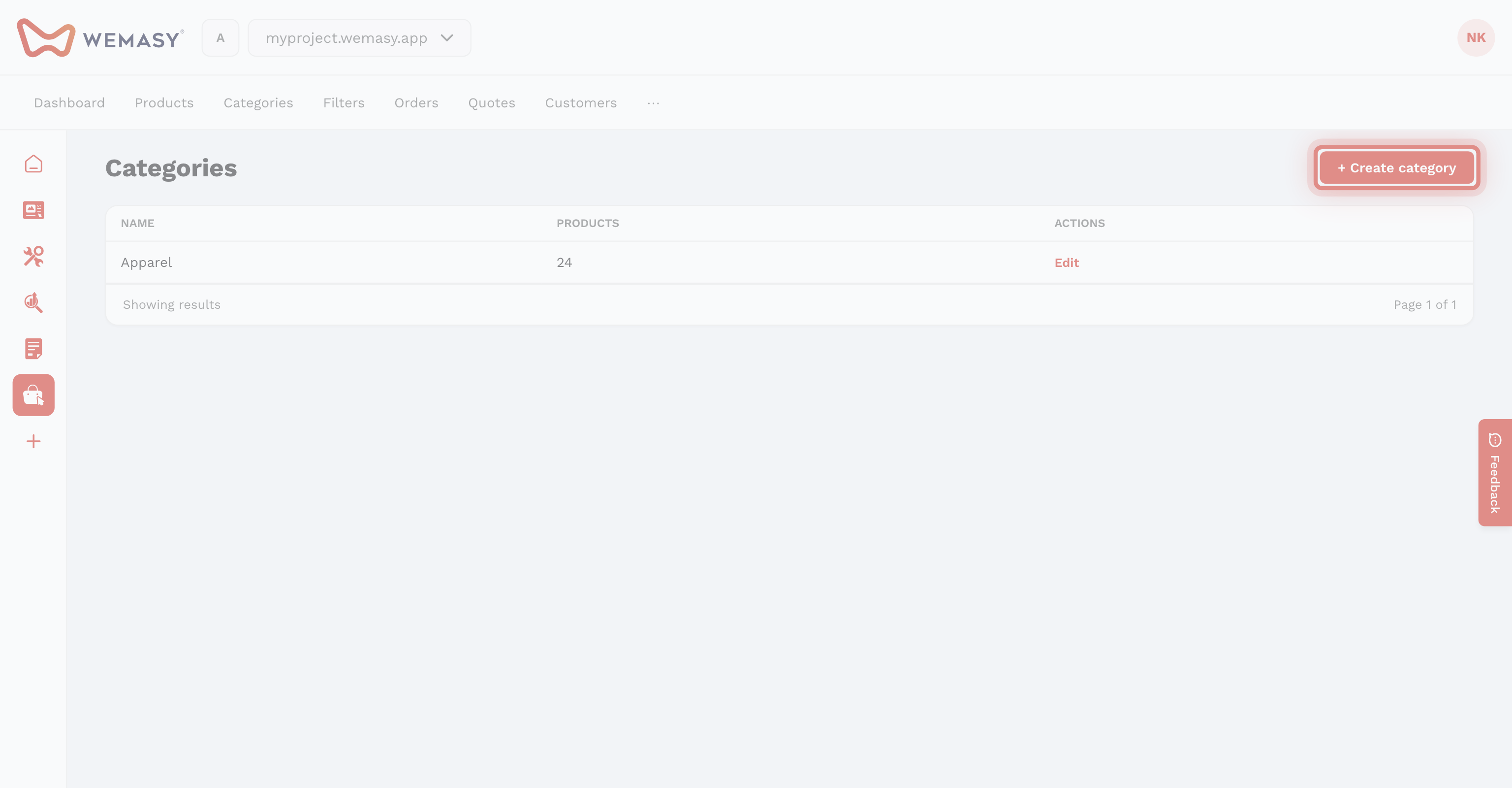 Webshop — Create a category