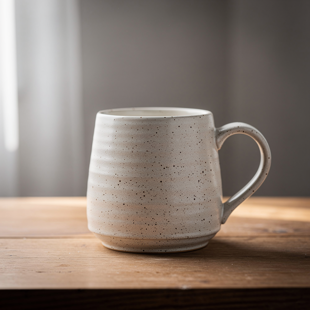 Speckled stoneware mug